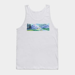 Psalm 23:4 Mountains and Valleys - Even though I walk through the valley of death Tank Top